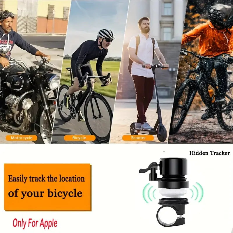 Trådløs cykelklokke med Tyverisikring og indbygget tracker. Passer til Iphone/iOS
