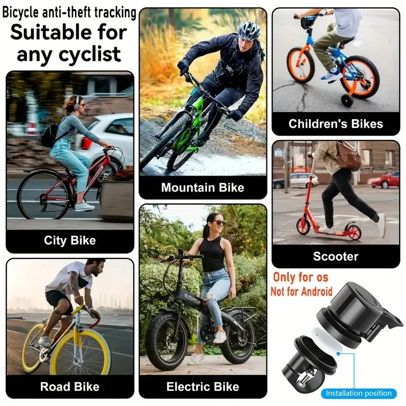 Trådløs cykelklokke med Tyverisikring og indbygget tracker. Passer til Iphone/iOS