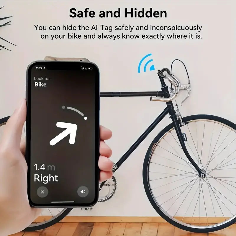 Trådløs cykelklokke med Tyverisikring og indbygget tracker. Passer til Iphone/iOS