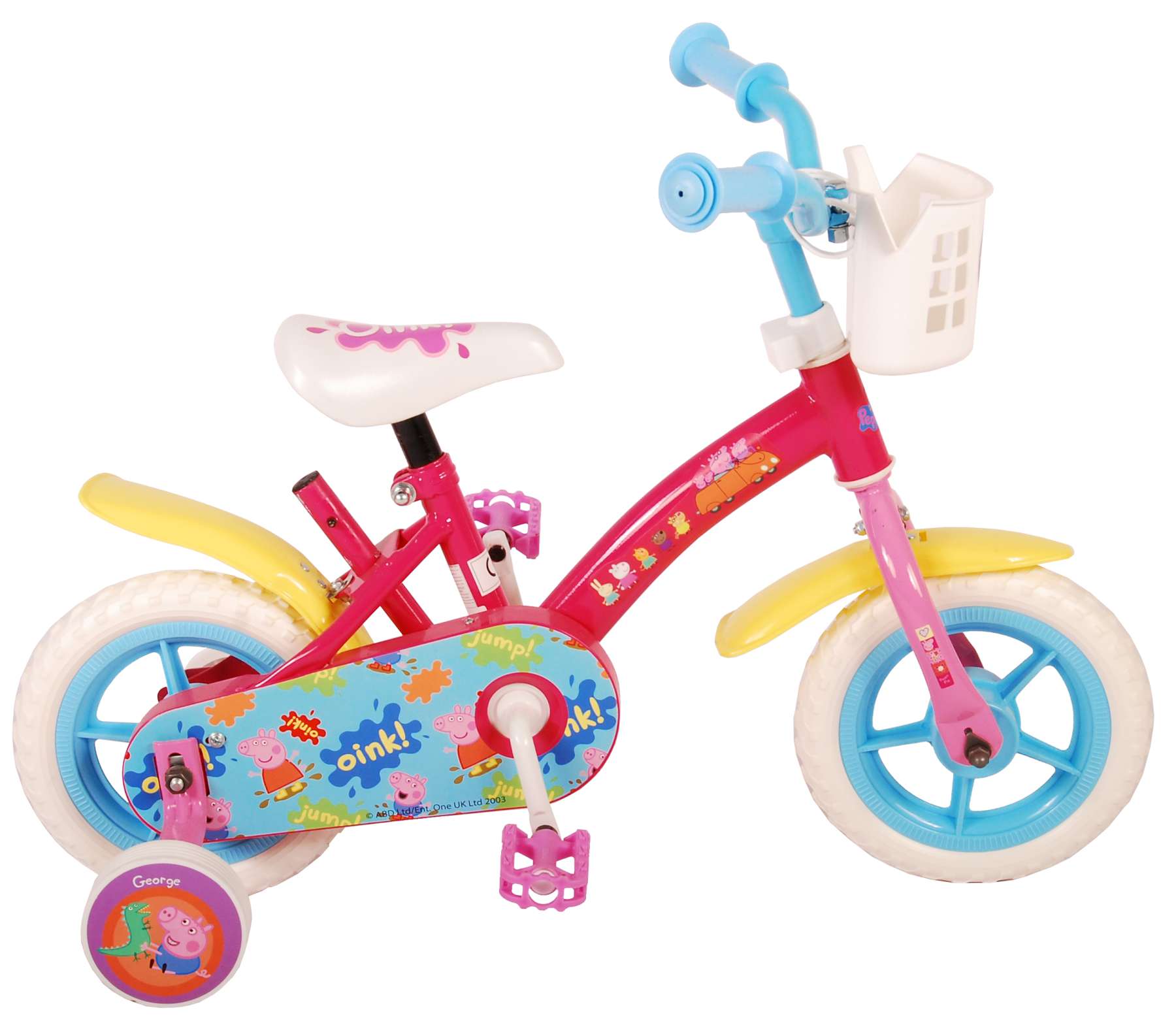 Gurli Gris Børnecykel - Piger - 10 tommer - Pink / Blå - Fast Gear