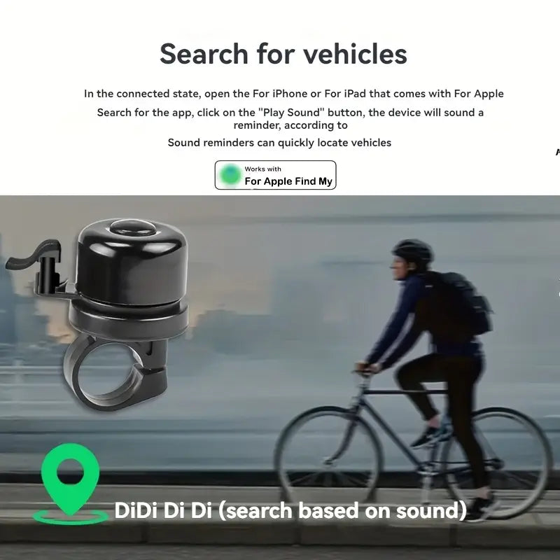 Trådløs cykelklokke med Tyverisikring og indbygget tracker. Passer til Iphone/iOS